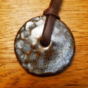 Handmade Glazed Ceramic Pendant Necklace